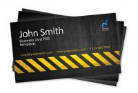 Business Card Template, Construction Hazard Stripes Theme for Construction Business Card Templates Download Free