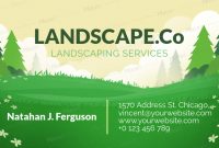 Business Card Template For A Gardening And Maintenance Landscaping Company  656E in Gardening Business Cards Templates