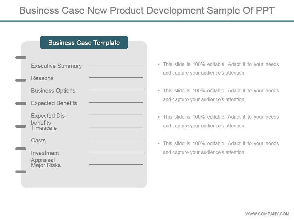 Business Case New Product Development Sample Of Ppt within Product Development Business Case Template