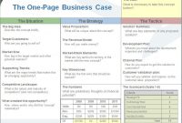 Business Case One Page Template One Page Business Case intended for How To Create A Business Case Template
