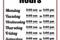 Business Hours Sign - Free Printable - Allfreeprintable with Business Hours Template Word