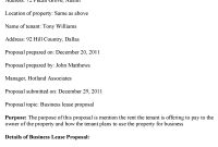 Business Lease Proposal Template with Business Lease Proposal Template