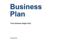 Business Plan Canvas (One Page) in Business Plan Cover Page Template