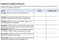 Business Plan Checklist within Business Paln Template