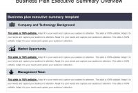 Business Plan Executive Summary Overview Powerpoint Graphics for Executive Summary Template For Business Plan