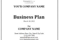 Business Plan Template | Business Proposal Template for Business Plan Title Page Template
