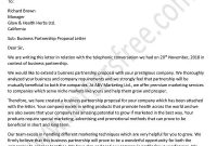 Business Proposal Letter For Partnership – Sample Business throughout Business Partnership Proposal Letter Template