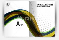 Business Report Cover Template Wave – Stock Illustration throughout Business Binder Cover Templates