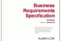 Business Requirements Specification Template | Instant Download with Business Requirement Specification Document Template