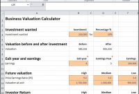 Business Valuation Calculator For A Startup | Plan Projections with Business Valuation Template Xls