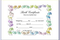 Cabbage Patch Doll Birth Certificate Template | Vincegray2014 with Baby Doll Birth Certificate Template