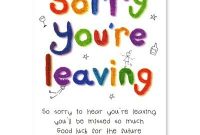 Cards And Raise Money For Charity - Sorry You're Leaving in Sorry You Re Leaving Card Template