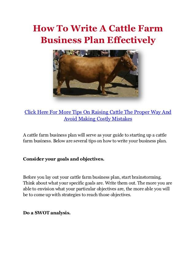 Cattle Breeding Business Plan Pdf within Livestock Business Plan Template