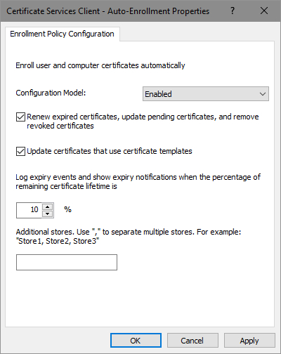 Workstation Authentication Certificate Template