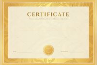 Certificate, Diploma Of Completion (Template, Background). Gold Floral  (Scroll, Swirl) Pattern (Watermark), Border, Frame. Certificate Of  Achievement, with Certificate Scroll Template