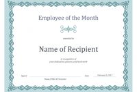 Certificate For Employee Of The Month (Blue Chain Design) for Employee Of The Month Certificate Template