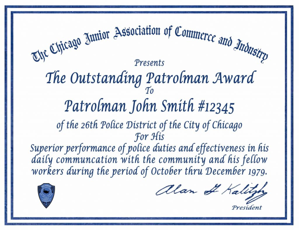 Certificate Letter Awards Chicagocop Pertaining To Life with Life Saving Award Certificate Template