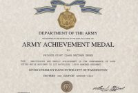 Certificate Of Achievement Army Template Army Achievement with Army Certificate Of Achievement Template