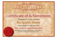 Certificate Of Achievement – Free Templates Easy To Use with Certificate Of Accomplishment Template Free