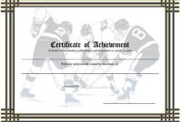 Certificate Of Achievement – Hockey Printable Certificate throughout Hockey Certificate Templates