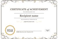 Certificate Of Achievement inside Word Certificate Of Achievement Template