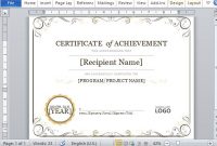 Certificate Of Achievement Template For Word 2013 throughout Certificate Of Excellence Template Word