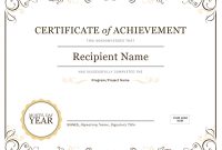 Certificate Of Achievement with Certificate Of Achievement Template Word
