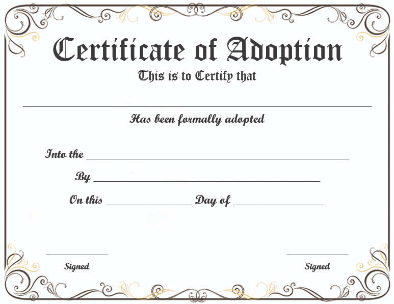 Certificate Of Adoption Template - Yahoo Search Results intended for Blank Adoption Certificate Template