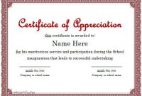 Certificate Of Appreciation 01 | Certificate Of in In Appreciation Certificate Templates