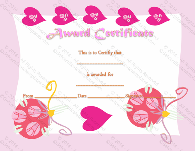 Certificate Of Appreciation (Love Themed) - Gct intended for Love Certificate Templates