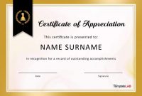 Certificate Of Appreciation Template ~ Addictionary within Army Certificate Of Appreciation Template