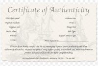 Certificate Of Authenticity Authenticity In Art Work Of Art with Photography Certificate Of Authenticity Template