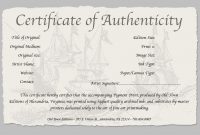 Certificate Of Authenticity Of A Fine Art Print intended for Certificate Of Authenticity Photography Template