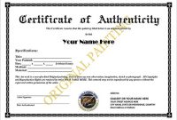 Certificate Of Authenticity Templates – Word Excel Pdf Formats regarding Certificate Of Authenticity Template