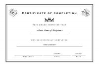 Certificate Of Completion 002 with Landscape Certificate Templates