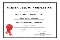 Certificate Of Completion 003 regarding Landscape Certificate Templates