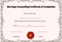 Certificate Of Completion: 22 Templates In Word Format in Premarital Counseling Certificate Of Completion Template