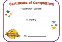 Certificate Of Completion | Certificate Of Achievement with regard to Certificate Of Achievement Template For Kids