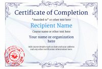 Certificate Of Completion – Free Quality Printable Templates in Certificate Of Completion Free Template Word
