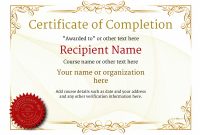 Certificate Of Completion – Free Quality Printable Templates with Certificate Of Completion Template Free Printable