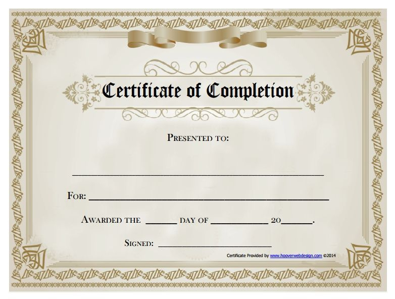 Certificate Of Completion Template | Certificate Of throughout Certificate Of Completion Template Free Printable