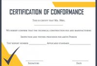 Certificate Of Conformance Template: 10 High Quality Samples throughout Certificate Of Conformance Template Free