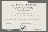 Certificate Of Conformity Sample Templates | Printable intended for Certificate Of Conformance Template Free