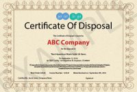 Certificate Of Disposal Template (7 intended for Certificate Of Disposal Template
