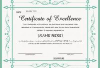 Certificate Of Excellence For Ms Word Download At Http inside Certificate Of Recognition Word Template