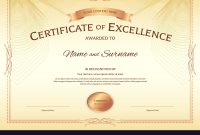 Certificate Of Excellence Template With Award within Award Of Excellence Certificate Template
