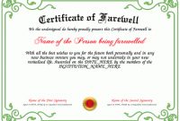 Certificate Of Farewell | Certificate Templates, Free for Farewell Certificate Template