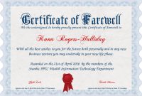 Certificate Of Farewell! Free Certificate Templates For intended for Farewell Certificate Template
