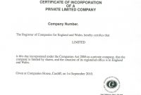 Certificate Of Incorporation For Limited Companies for Share Certificate Template Companies House