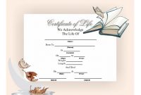 Certificate Of Life Printable Certificate throughout Baby Death Certificate Template